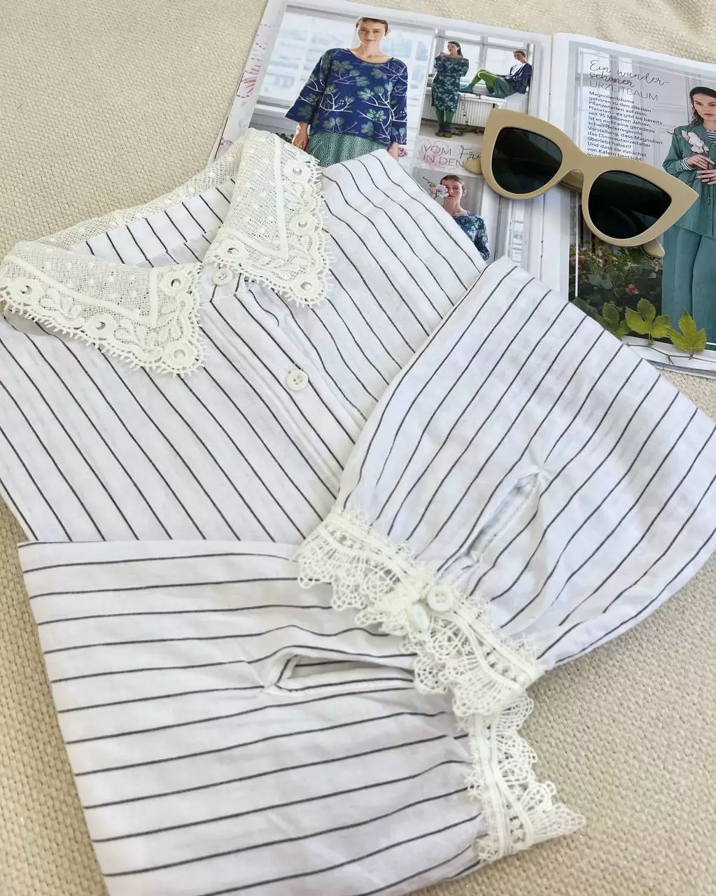 شومیز راه راه سفید کد 5464