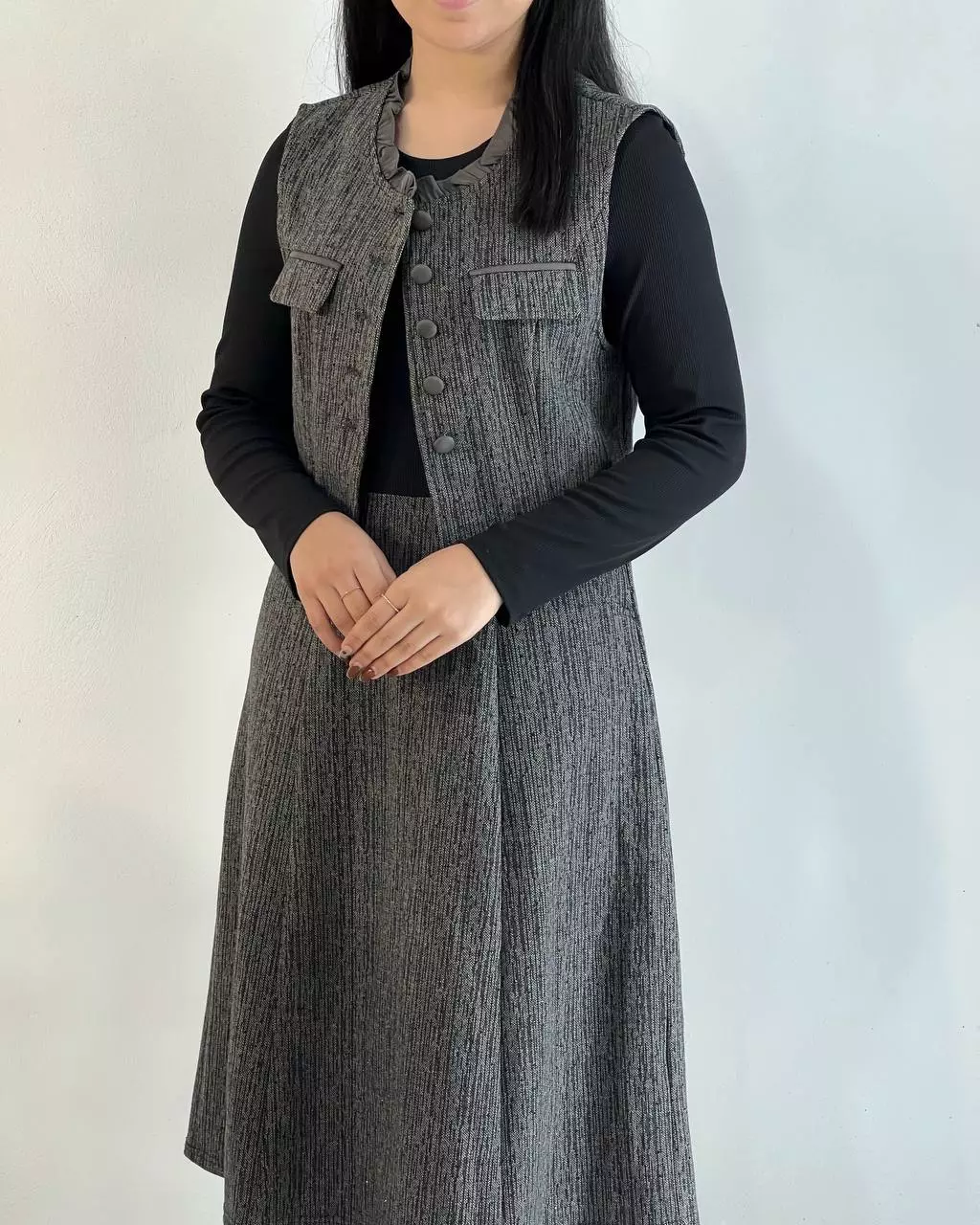 ست سارافن و جلیقه فول نگین کد 5469