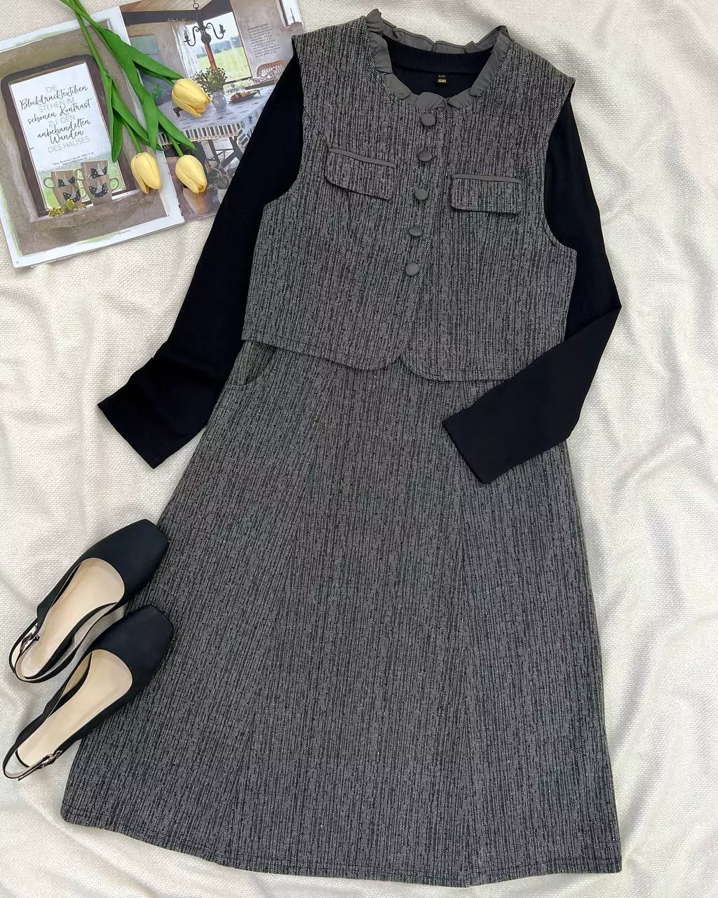 ست سارافن و جلیقه فول نگین کد 5469