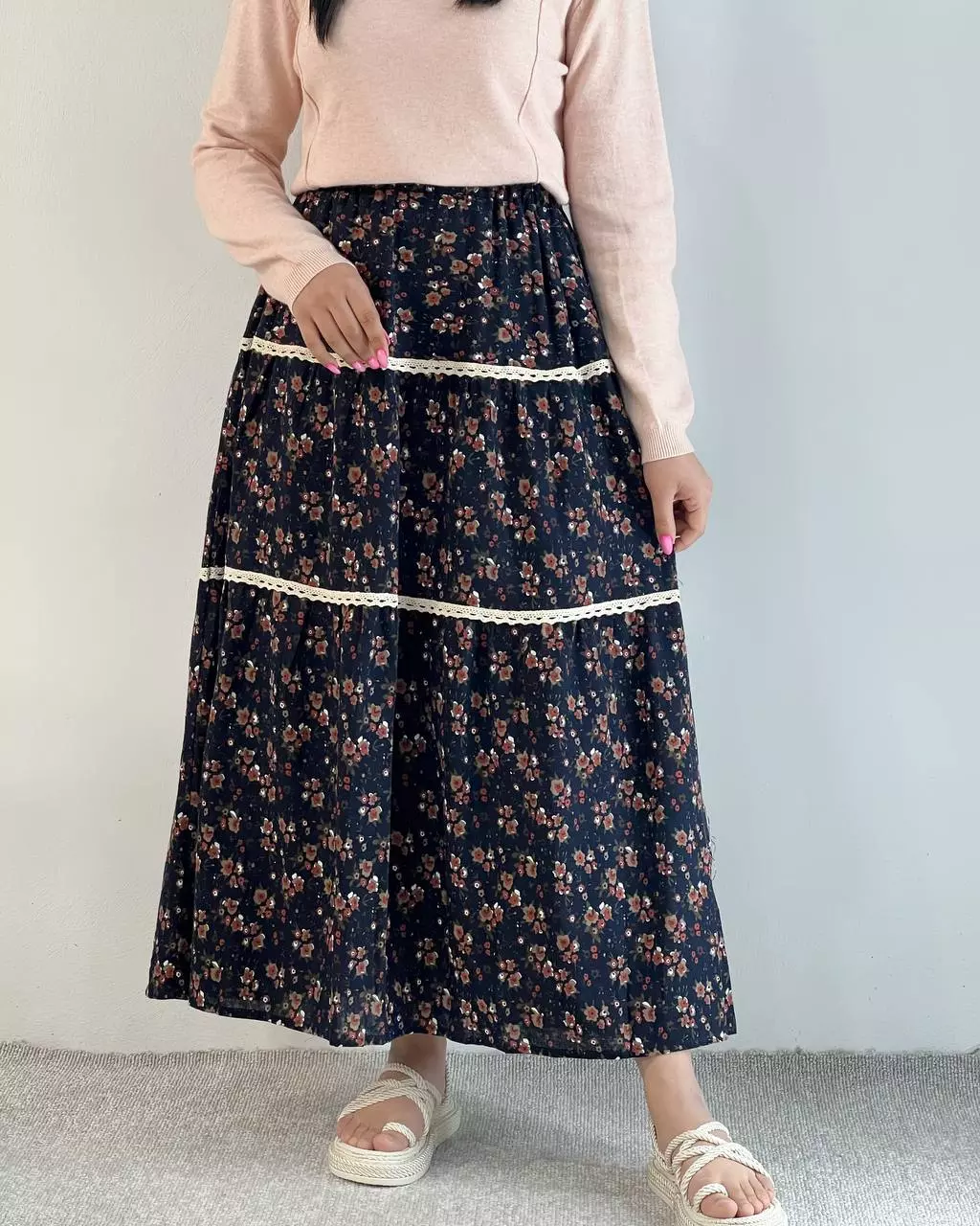 دامن کنف گل ریز کد 5476