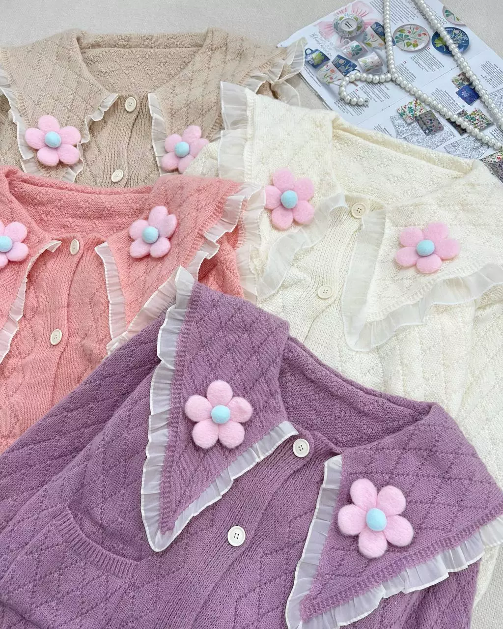 ژاکت بافت عروسکی کد 5478