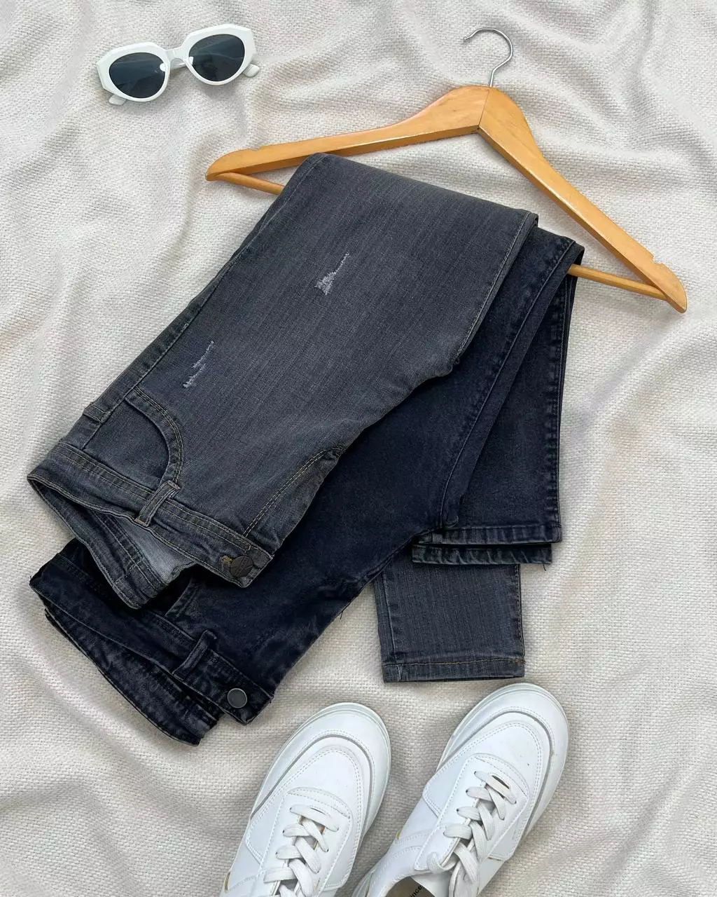 شلوار جین جذب طوسی/ذغالی کد 5484