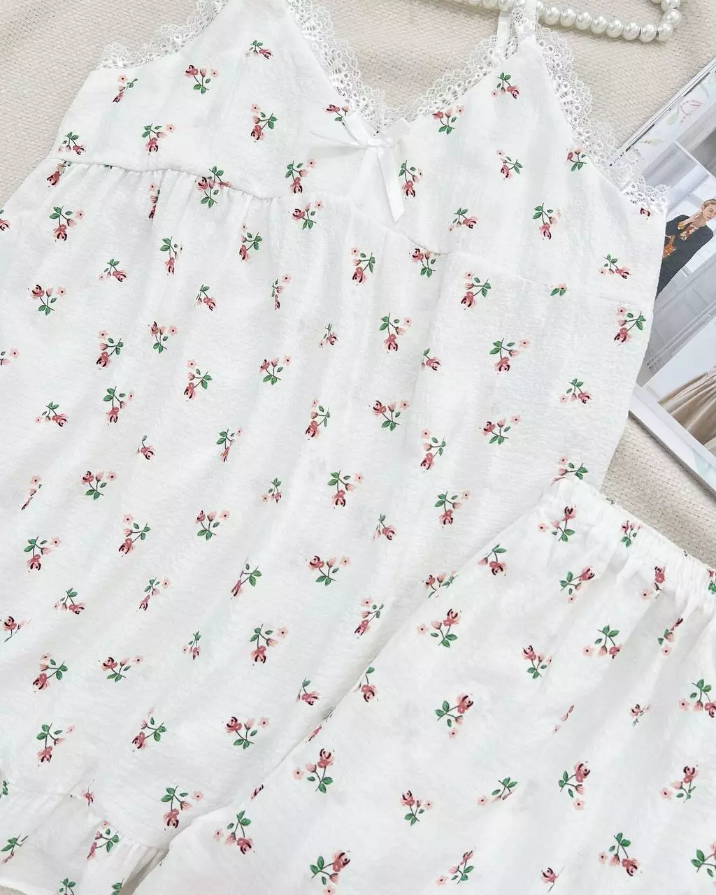 ست تاپ و شلوارک کاپ دار کد 5541