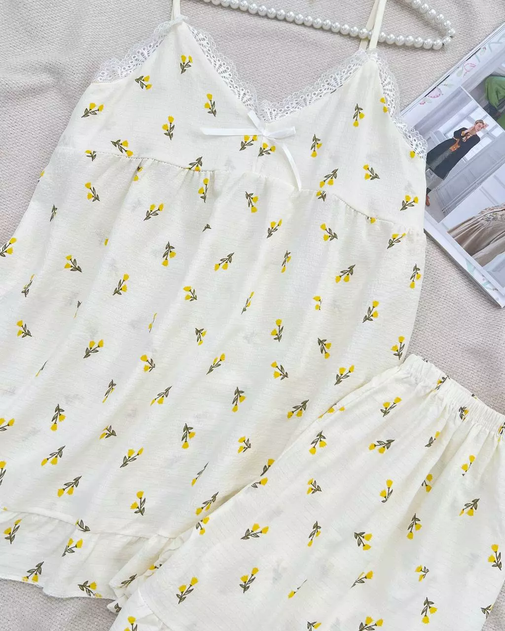 ست تاپ و شلوارک کاپ دار کد 5541