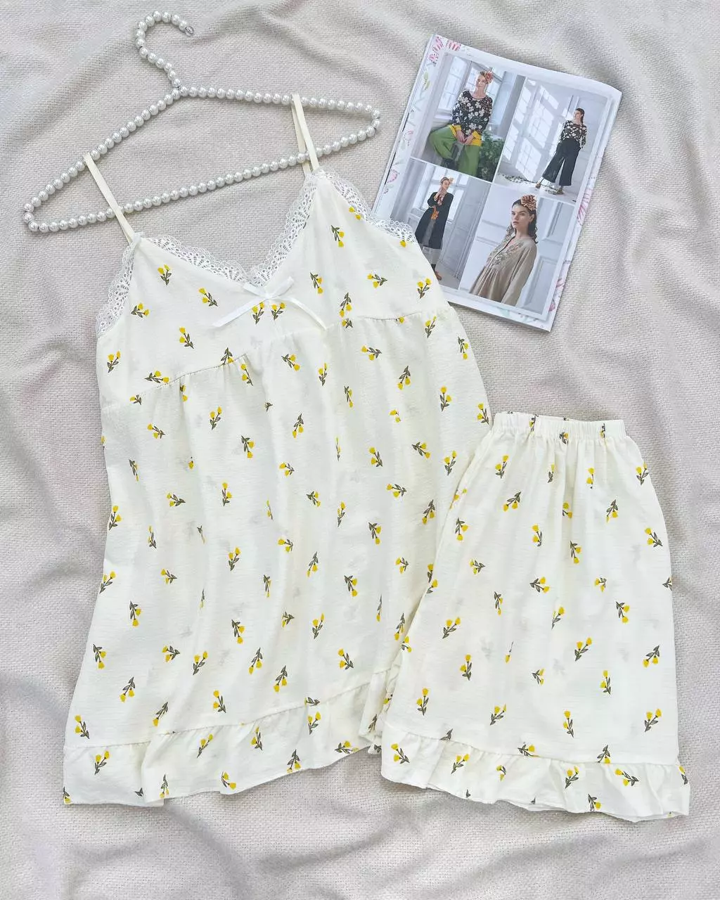 ست تاپ و شلوارک کاپ دار کد 5541