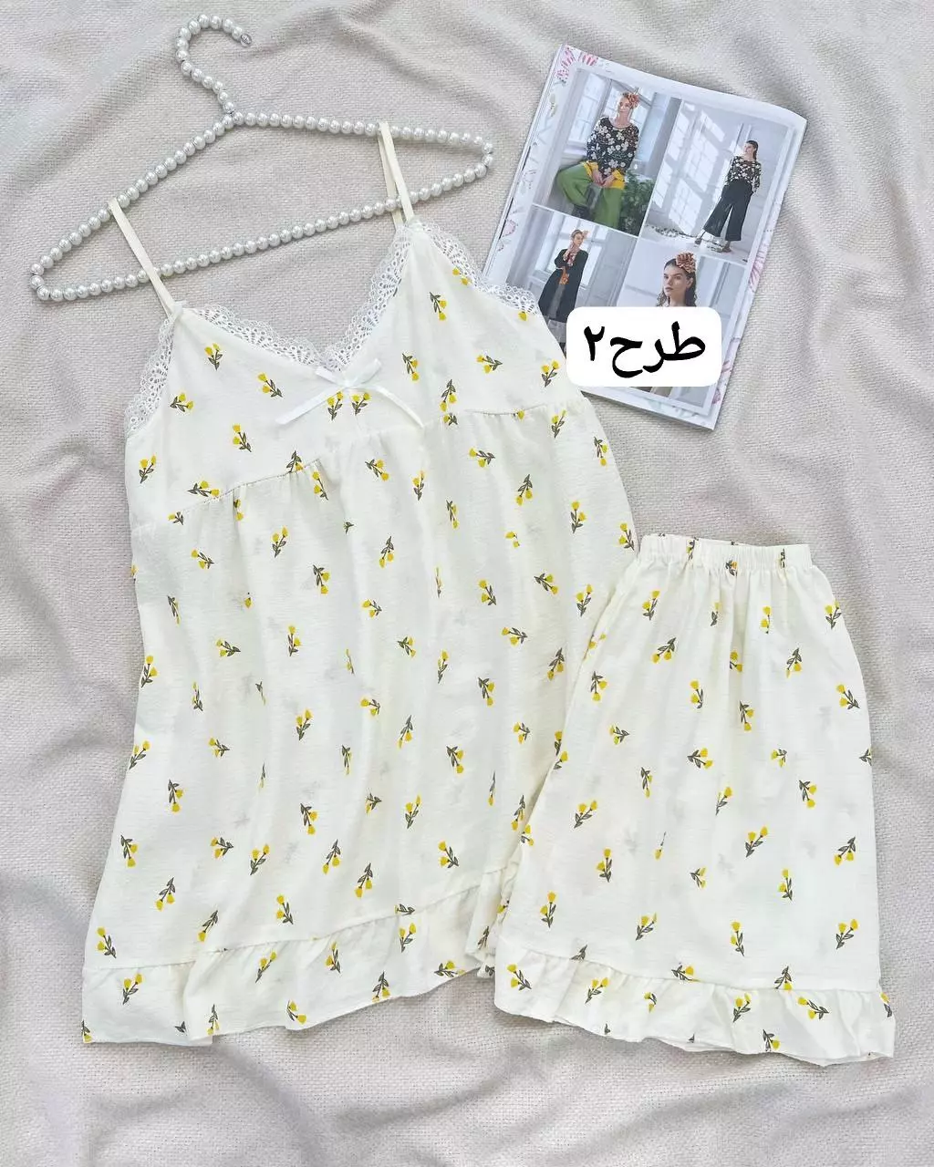 ست تاپ و شلوارک کاپ دار کد 5541