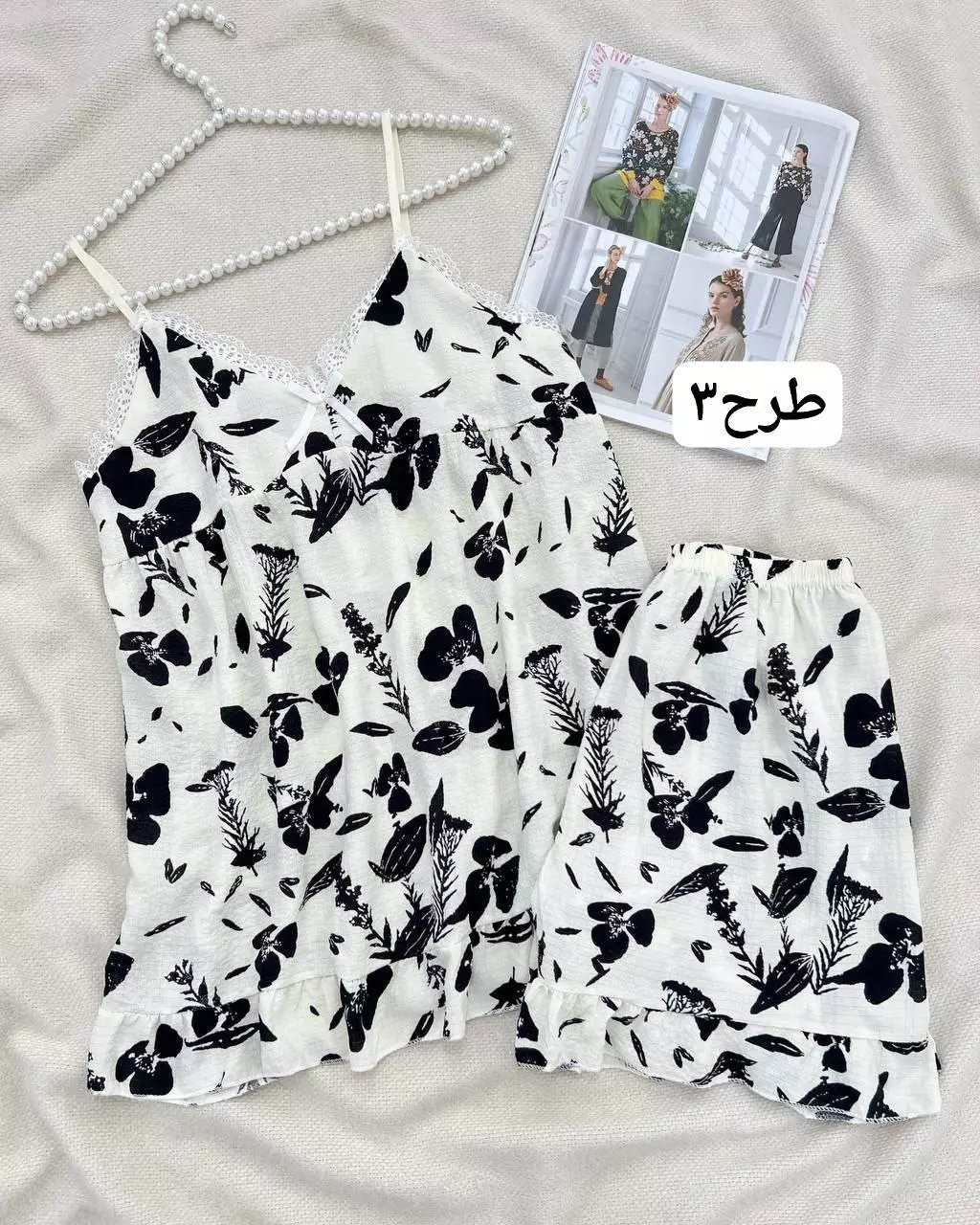 ست تاپ و شلوارک کاپ دار کد 5541