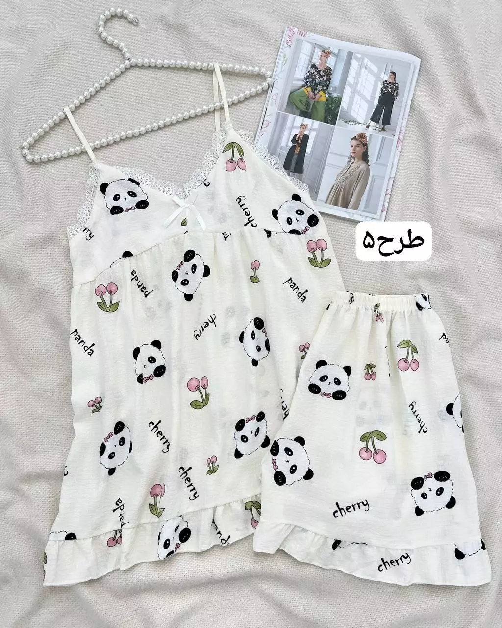 ست تاپ و شلوارک کاپ دار کد 5541