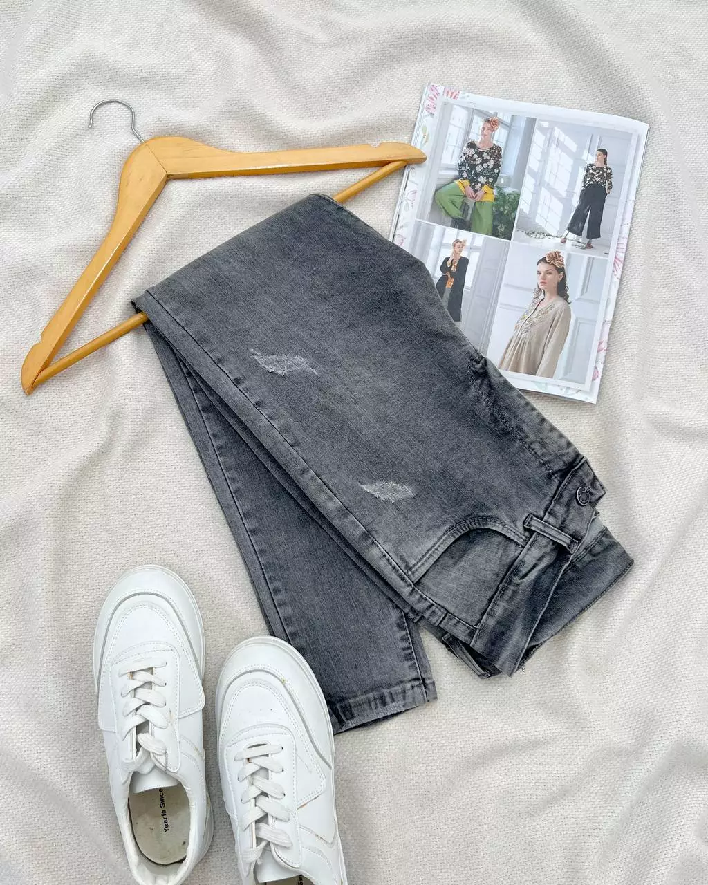 شلوار جین جذب تکرنگ کد 5542