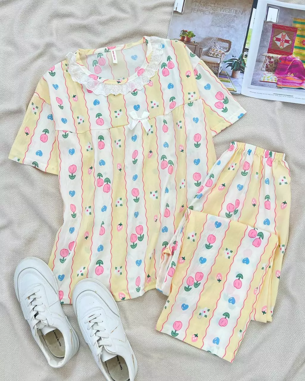 ست تیشرت و شلوار موسلین کد 5544