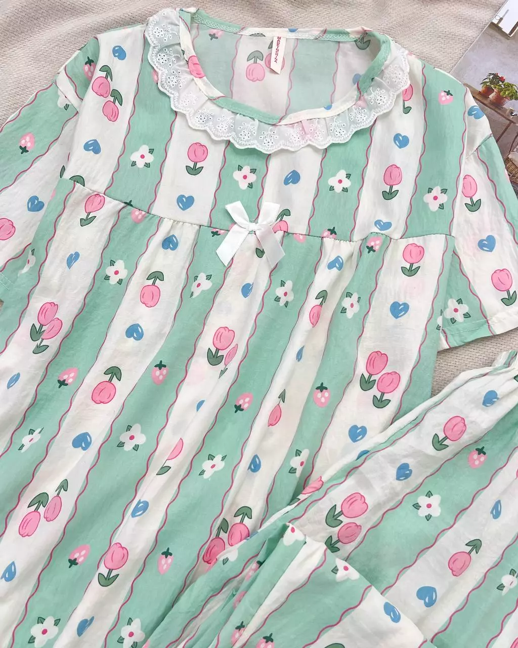 ست تیشرت و شلوار موسلین کد 5544