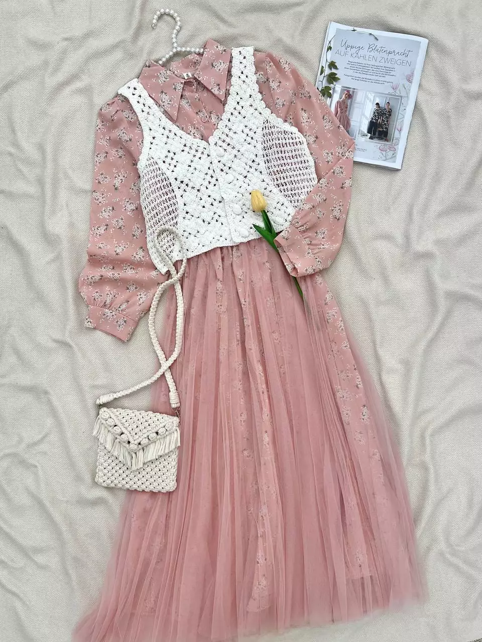 ست پیراهن و جلیقه و کمربند کد 5548