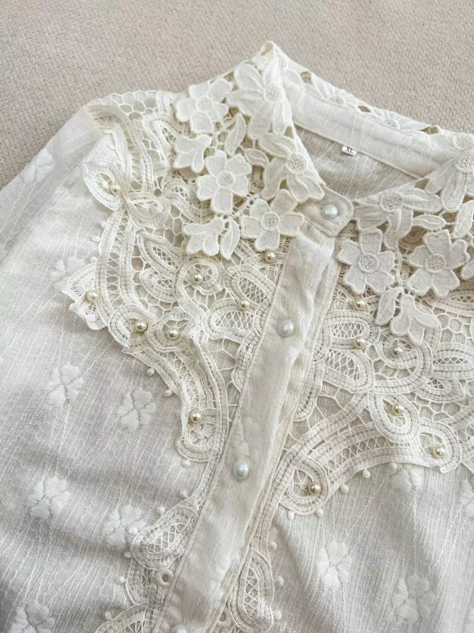 شومیز جلو دکمه مزونی دو رنگ کد 5551