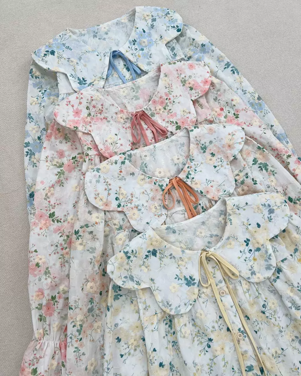 شومیز تمام خامه دوزی گل گلی کد 5559