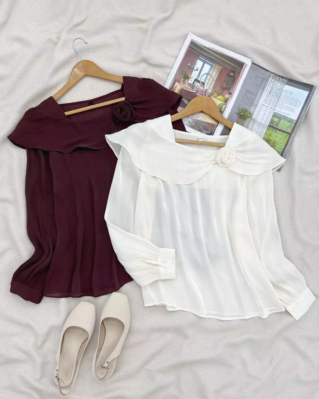 شومیز حریر شیمر تک گل کد 5561