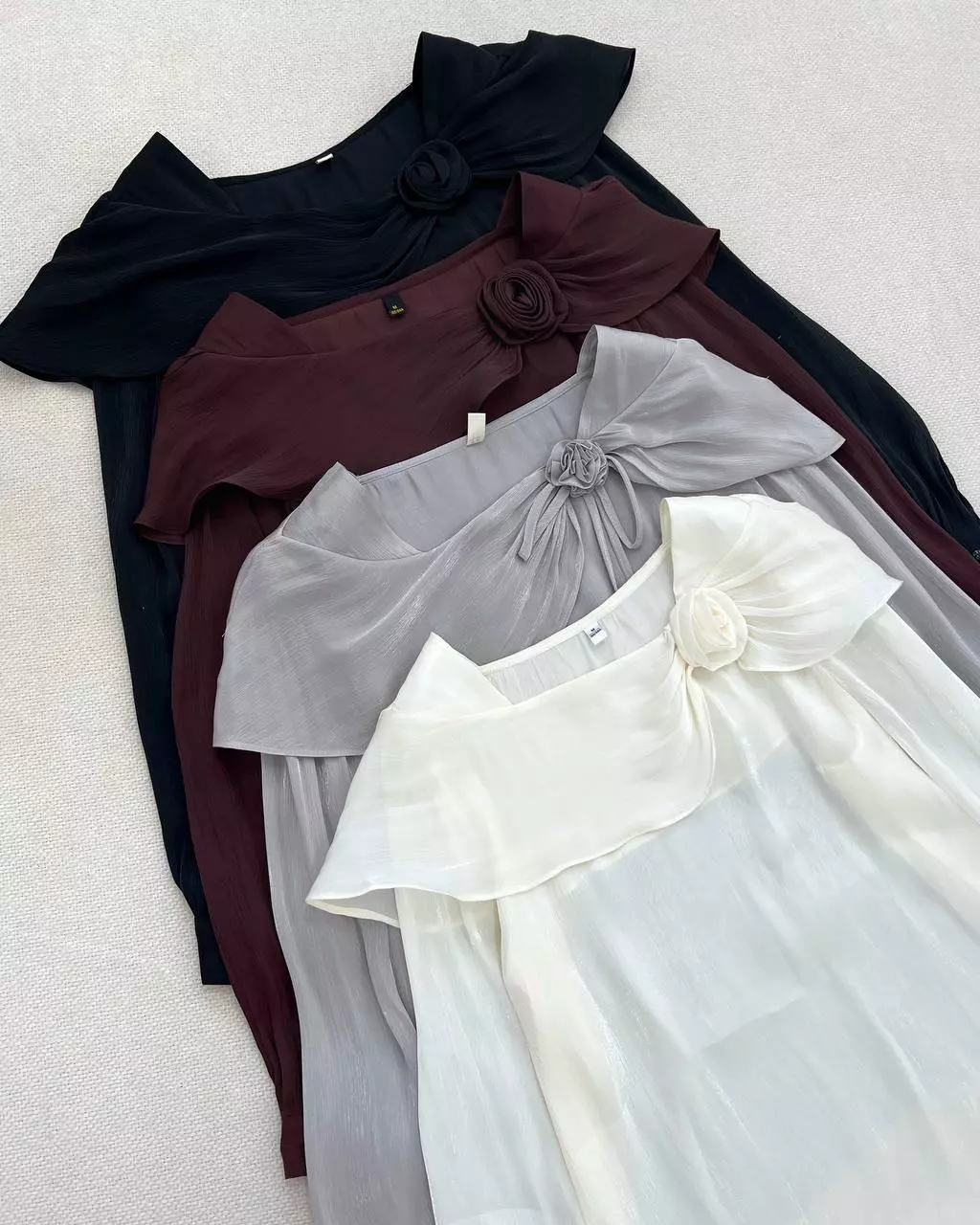 شومیز حریر شیمر تک گل کد 5561