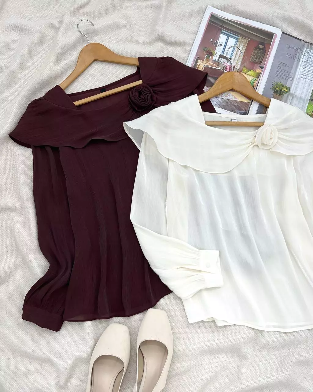 شومیز حریر شیمر تک گل کد 5561