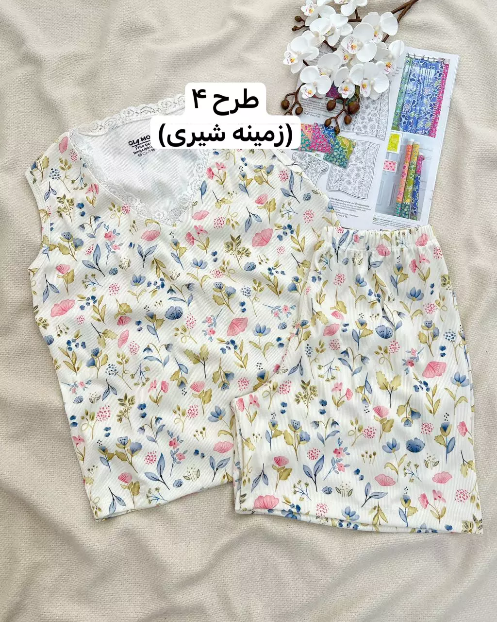 ست تاپ وشلوارک ۵ طرح کد 5793