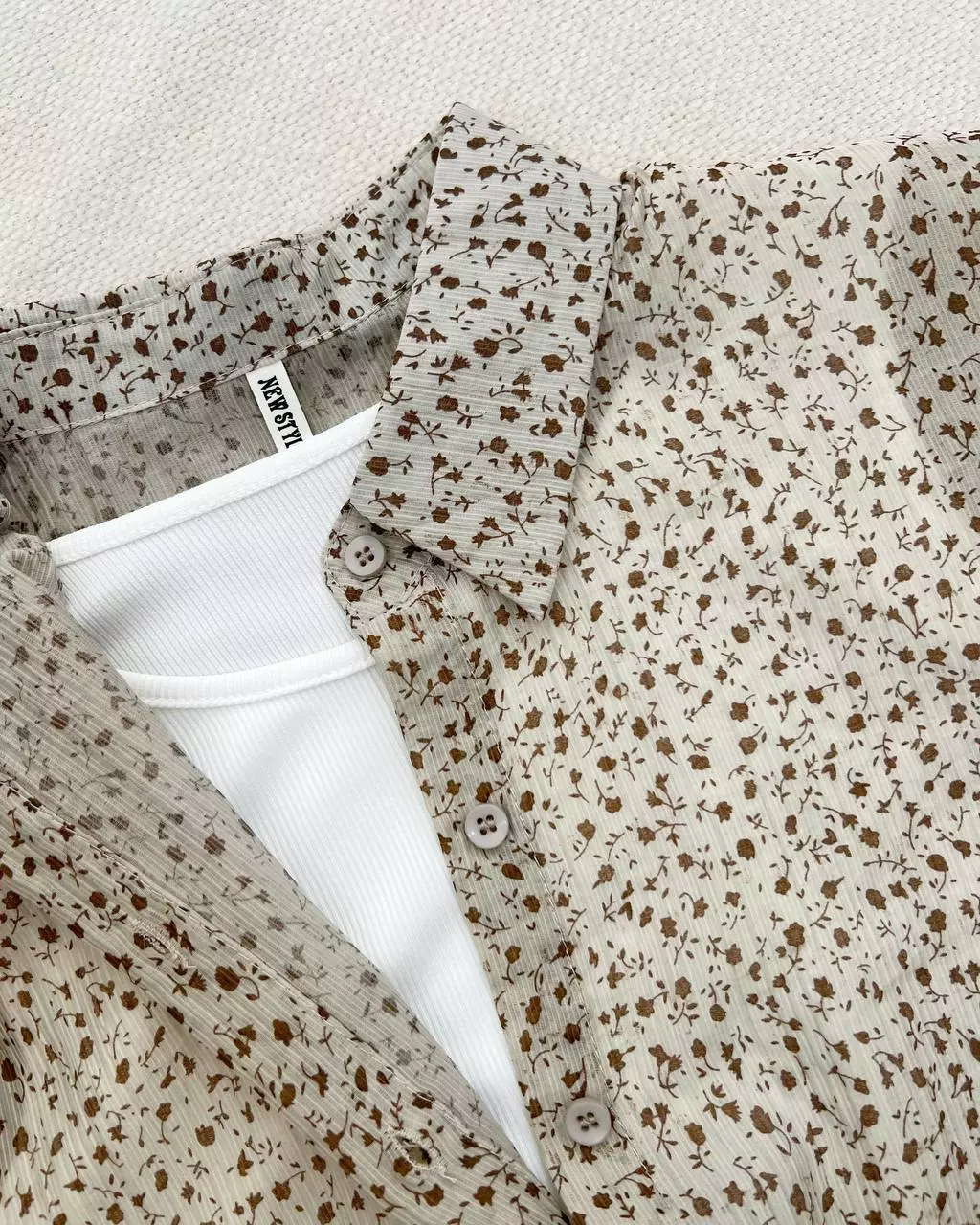 شومیز شیشه ای بهمراه تاپ متصل کد 5698