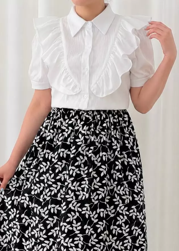 شومیز سفید جلوچین کد5720