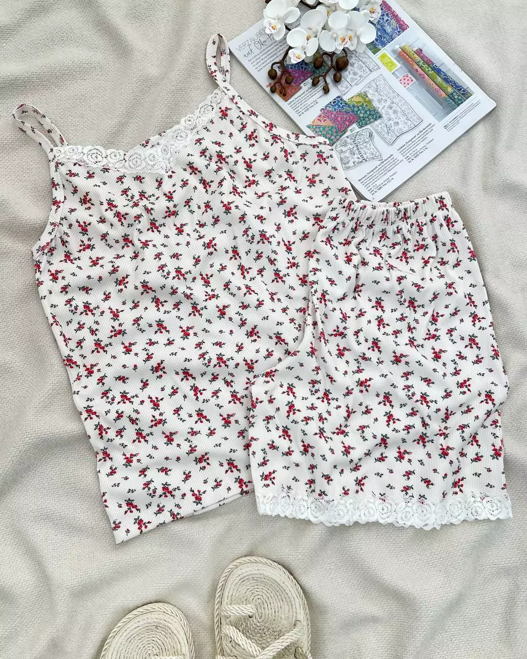 ست تاپ و شلوارک ۵ طرح لبه نوار کد 5734