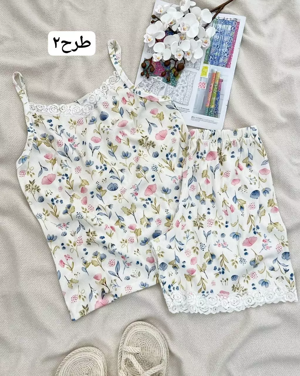 ست تاپ و شلوارک ۵ طرح لبه نوار کد 5734