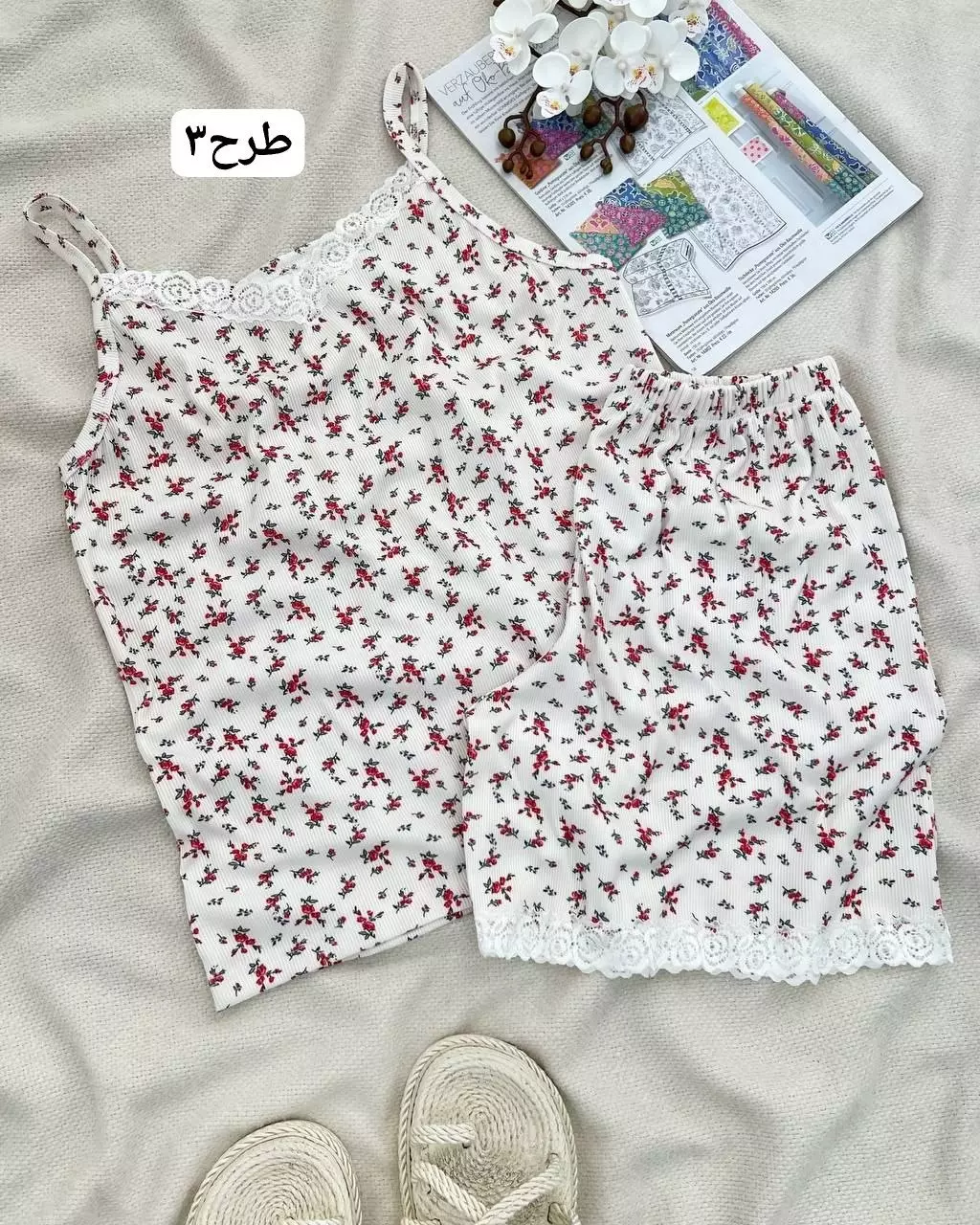 ست تاپ و شلوارک ۵ طرح لبه نوار کد 5734