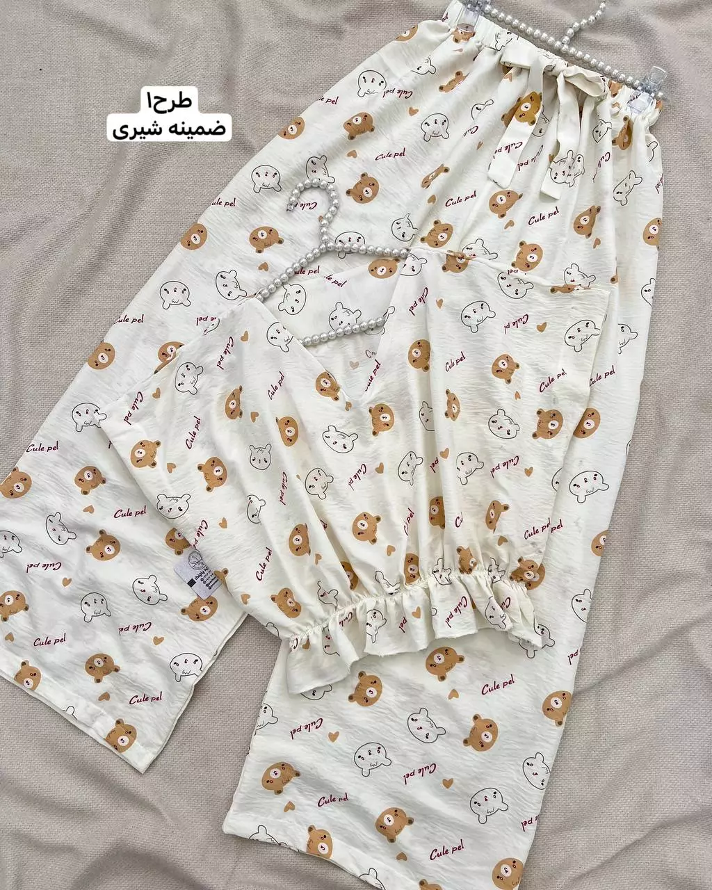 ست کراپ و شلوار موسلین کد 5741