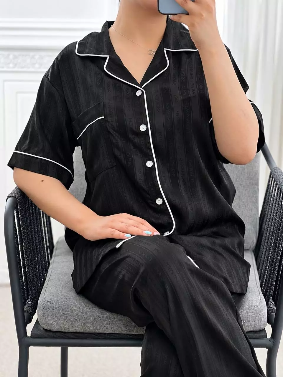 ست بلوز و شلوار ساتن کد 5749