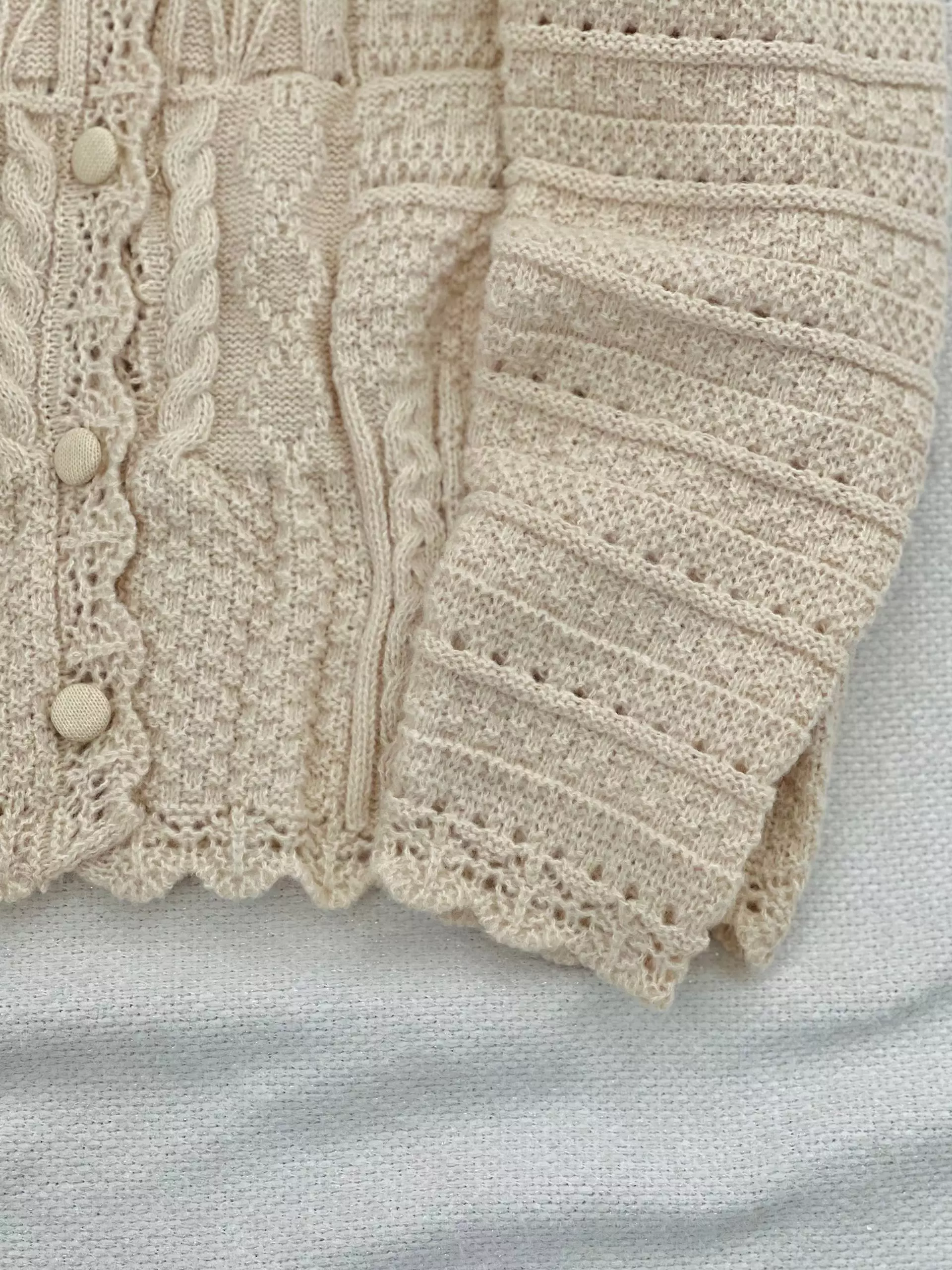 ژاکت بافت جلودکمه طرح برجسته کد 5760