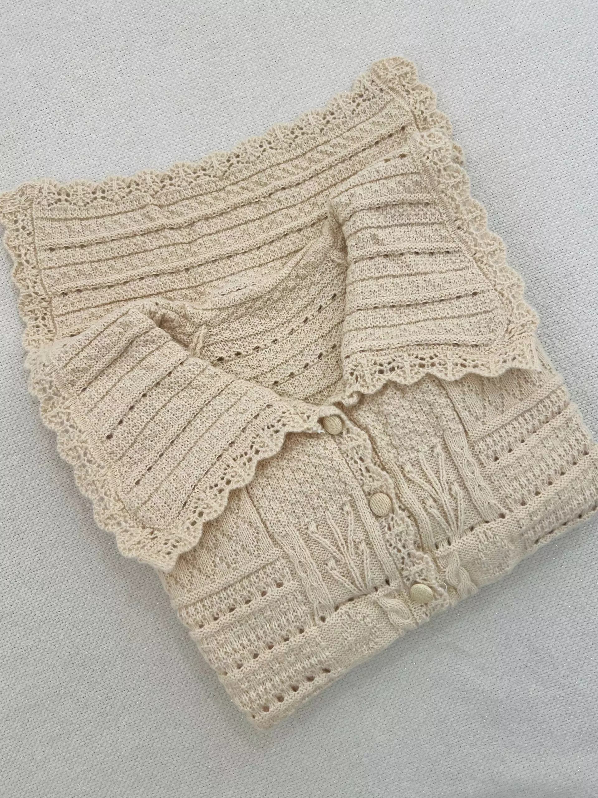 ژاکت بافت جلودکمه طرح برجسته کد 5760