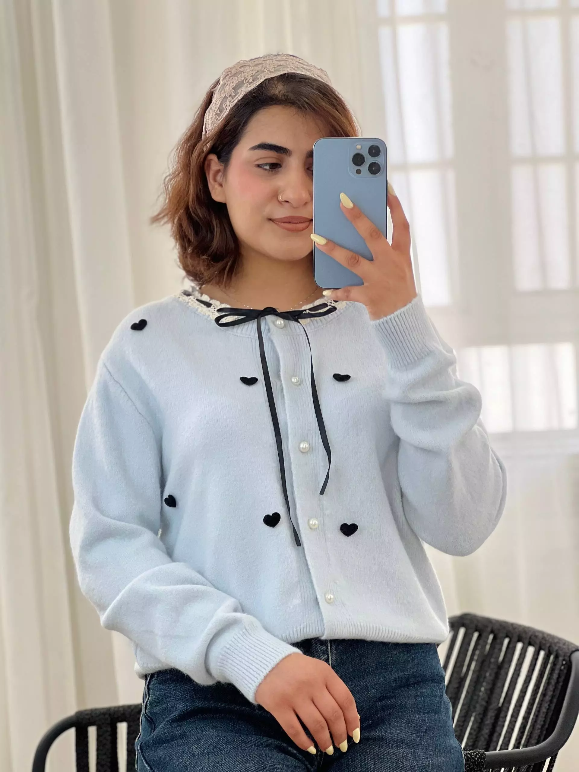 ژاکت بافت مدل قلبی برجسته کد 5762