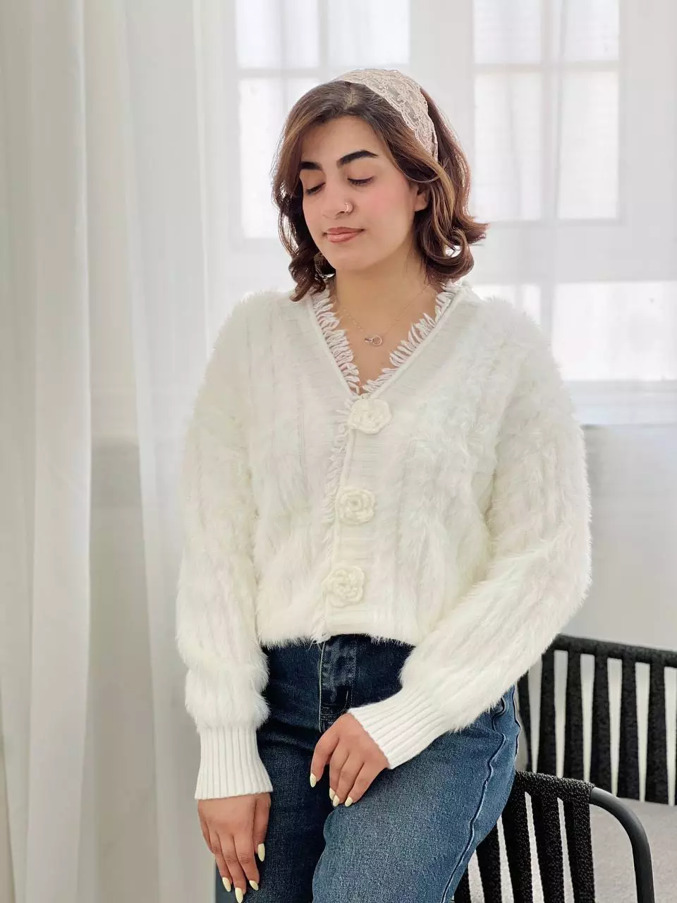 ژاکت بافت موهر پنبه ای کد 5768