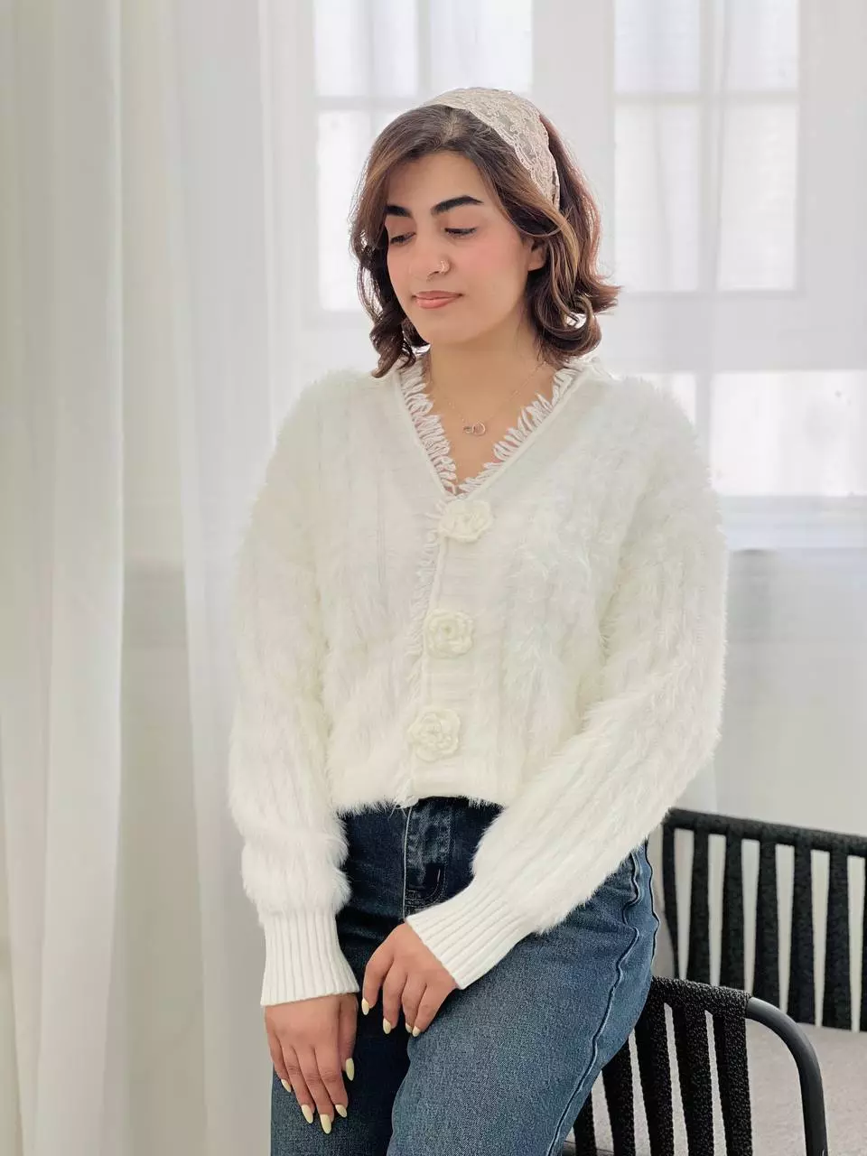 ژاکت بافت موهر پنبه ای کد 5768