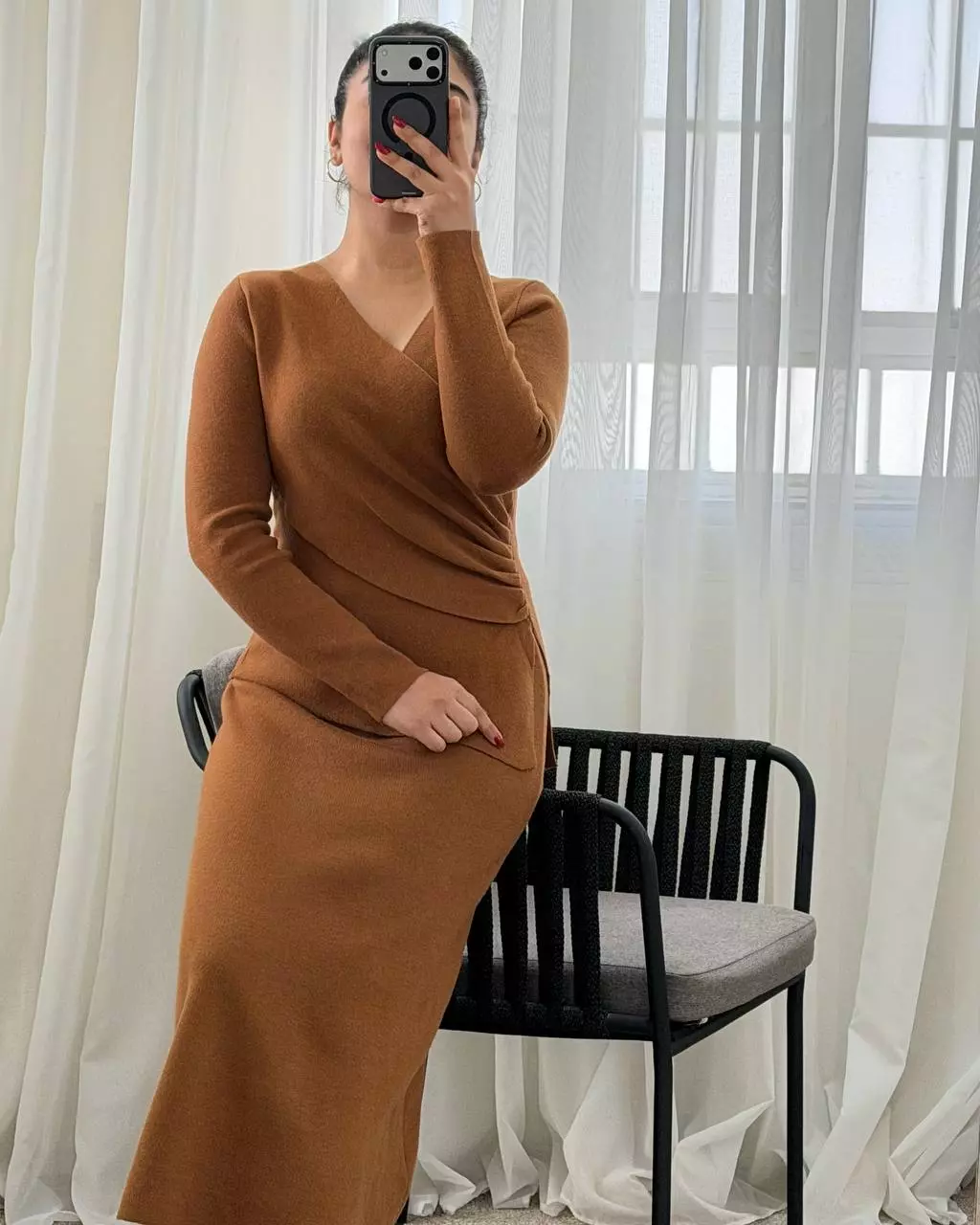 ست بلوز و دامن بغل چین بافت کد 5902