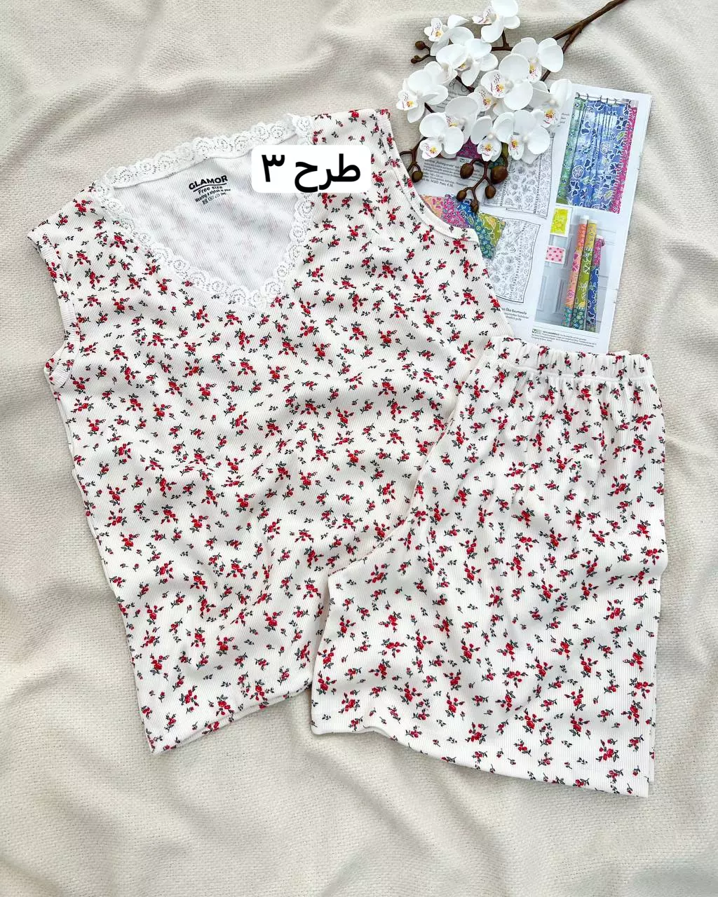 ست تاپ وشلوارک ۵ طرح کد 5793