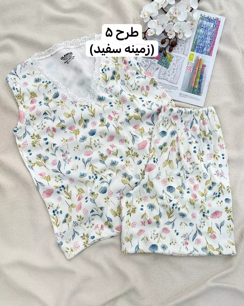 ست تاپ وشلوارک ۵ طرح کد 5793