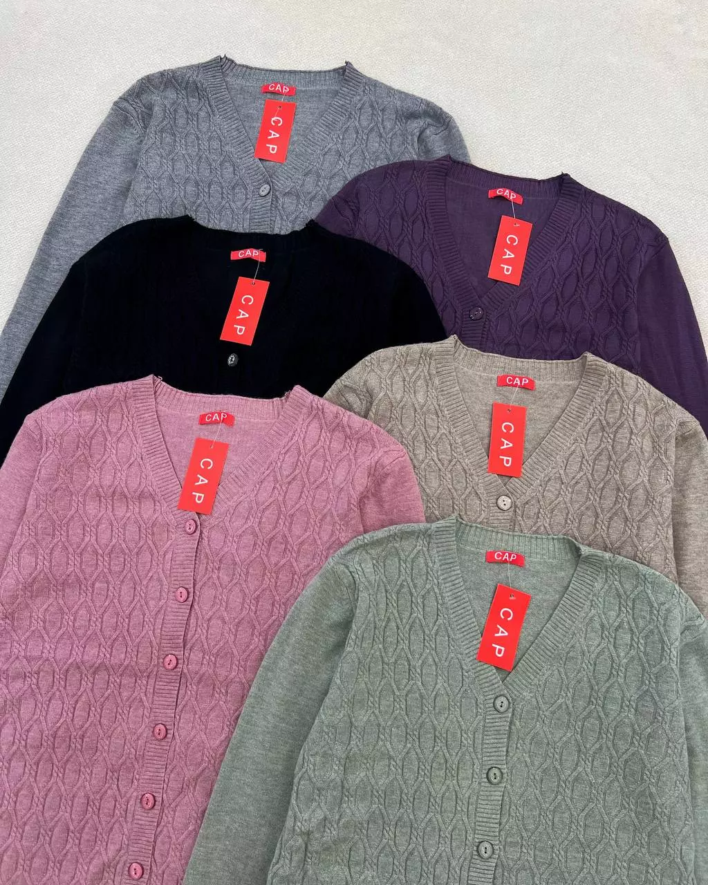 ژاکت بافت جلو دکمه گپ کد 5482