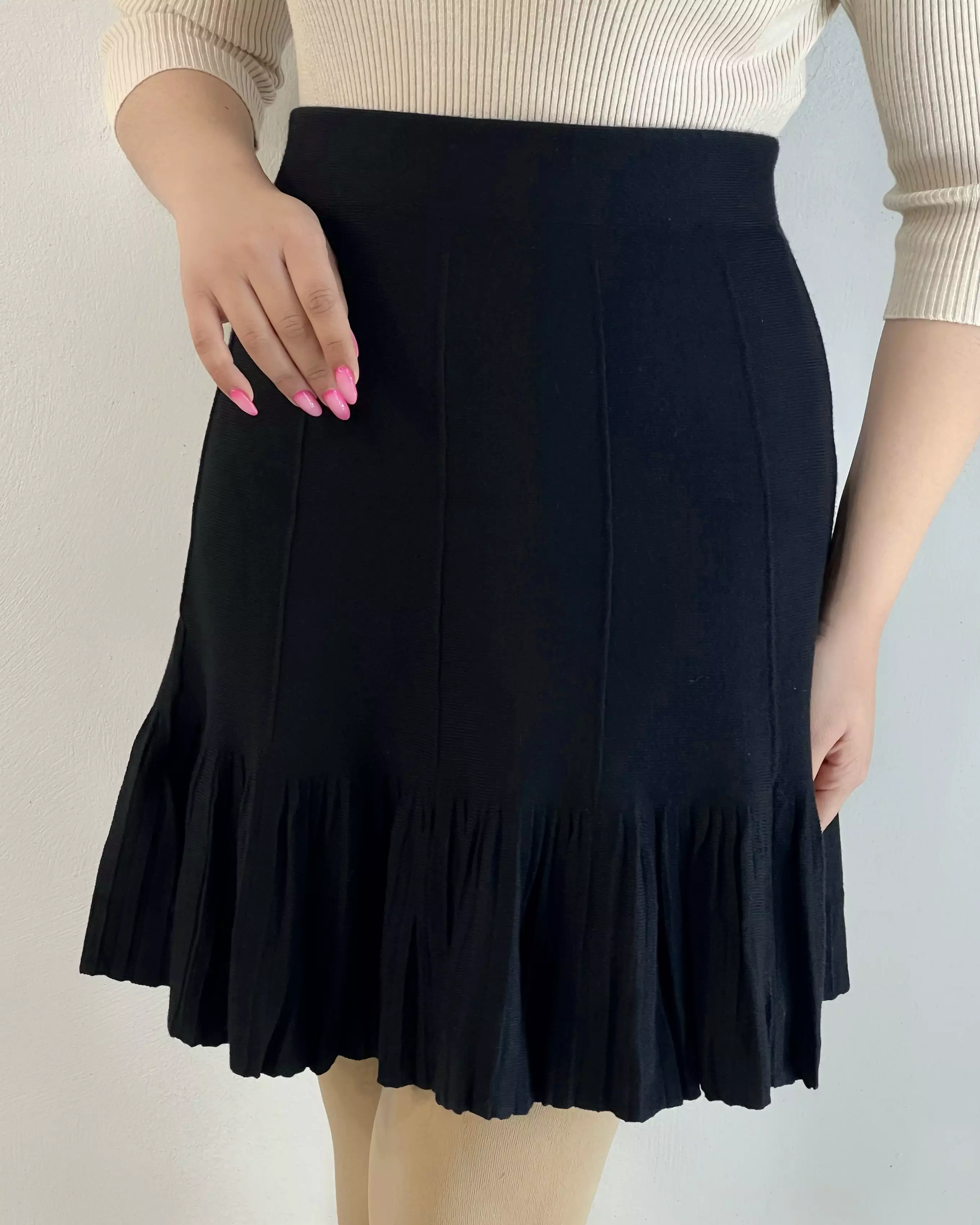 دامن بافت کوتاه پایین پلیسه کد 5496