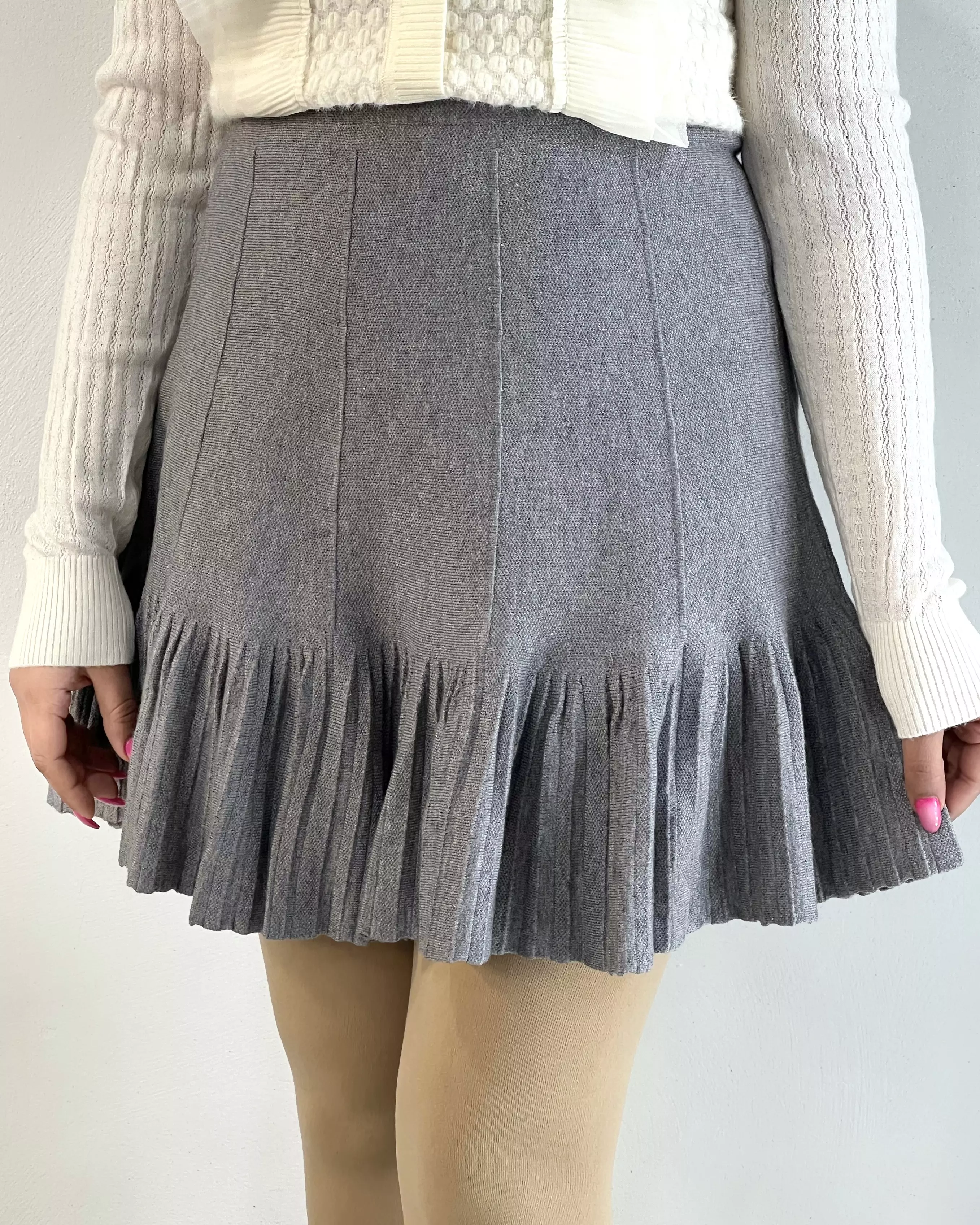 دامن بافت کوتاه پایین پلیسه کد 5496