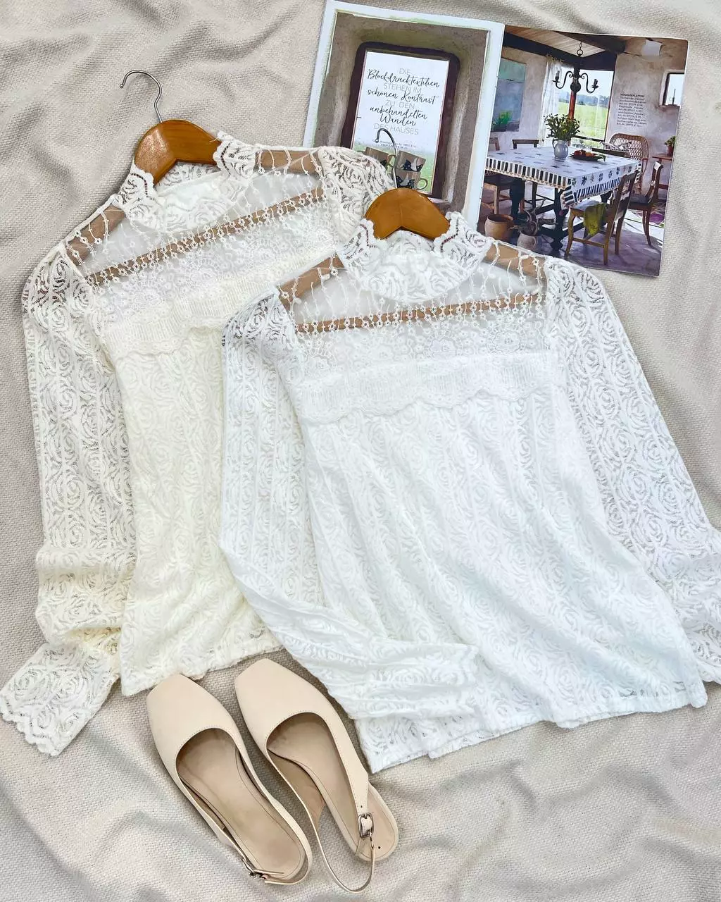 شومیز تمام دانتل کارشده طرح برجسته کد 5507