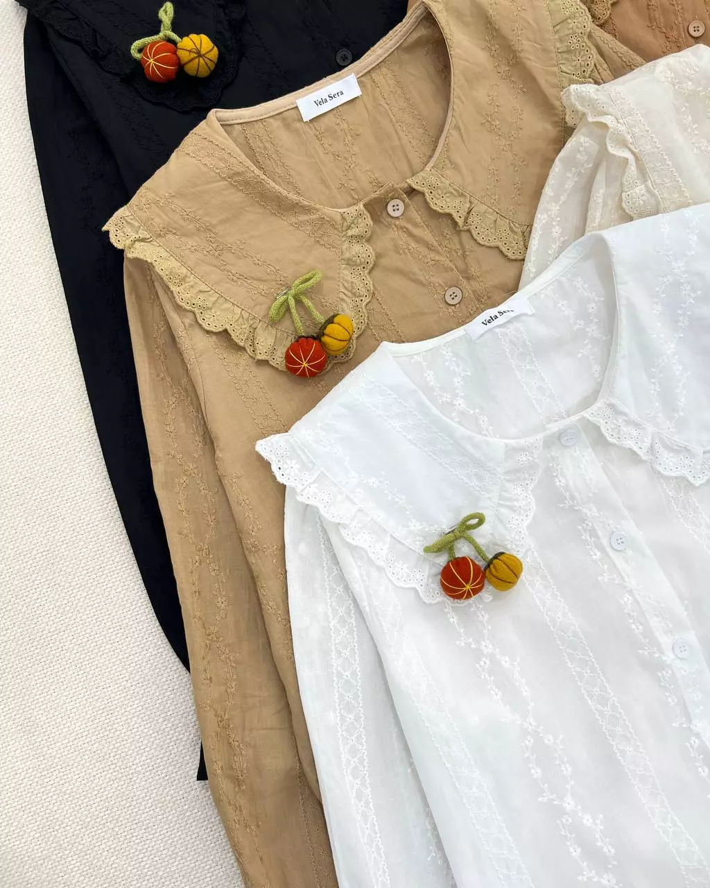 شومیز تمام خامه دوزی یقه ب ب اورجینال کد 5508