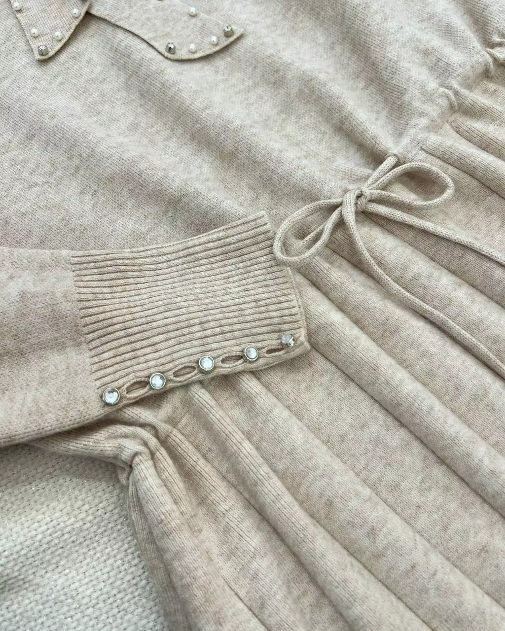 پیراهن بافت گرماژ بالا کراواتی کد 5513