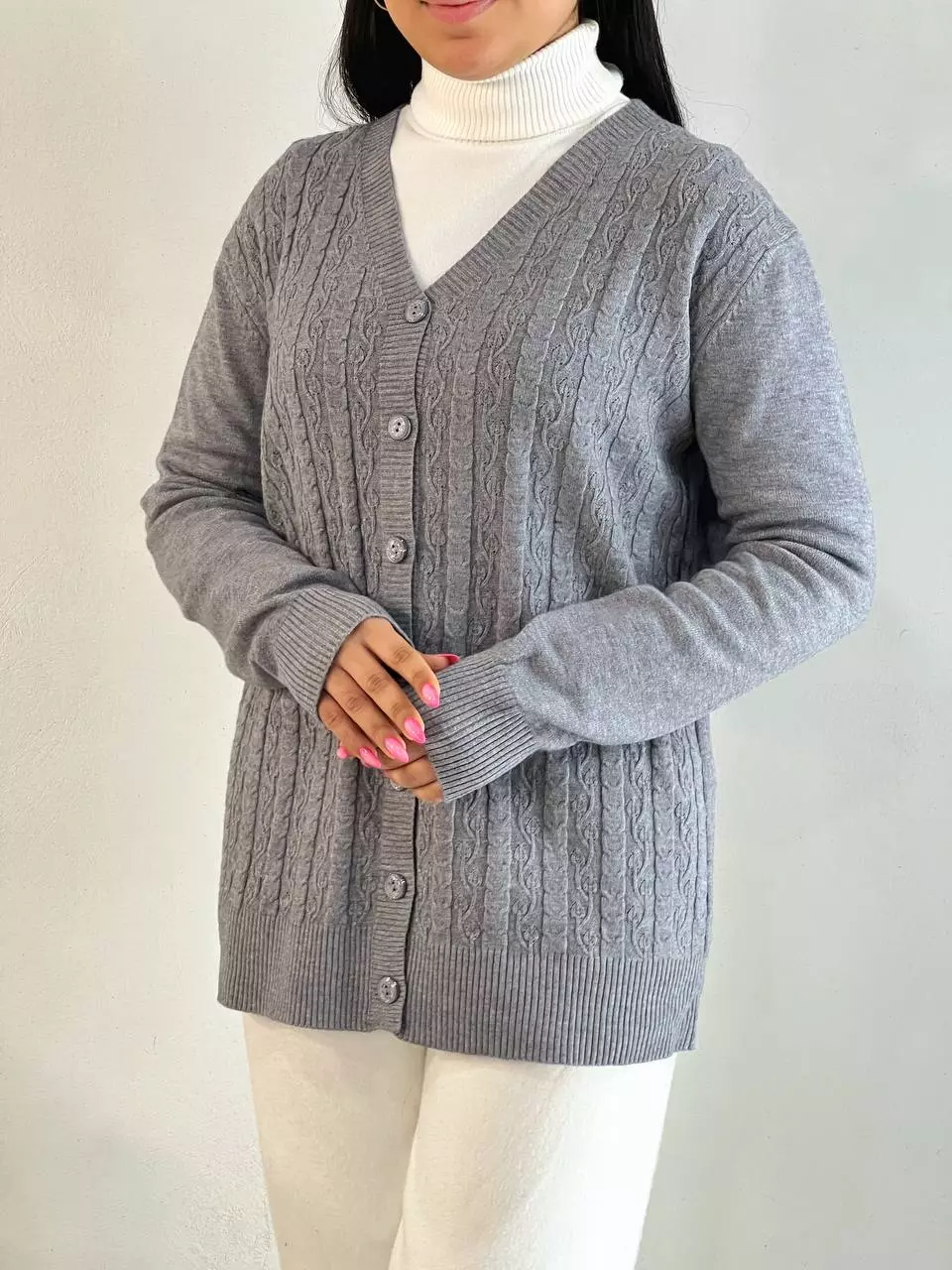 ژاکت بافت جلو دکمه گپ مدل 2 کد 5516