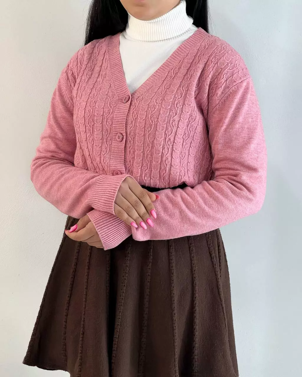 ژاکت بافت جلو دکمه گپ مدل 2 کد 5516