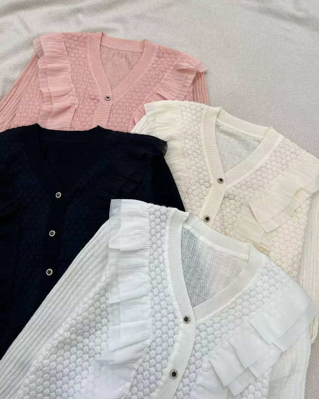 پلیور بافت جلو چین نما دکمه کد 5520