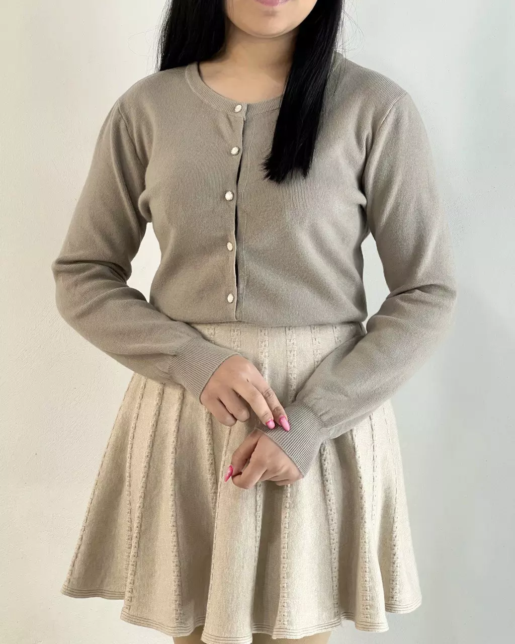 کاردیگن بافت جلو دکمه 4 رنگ کد 5521