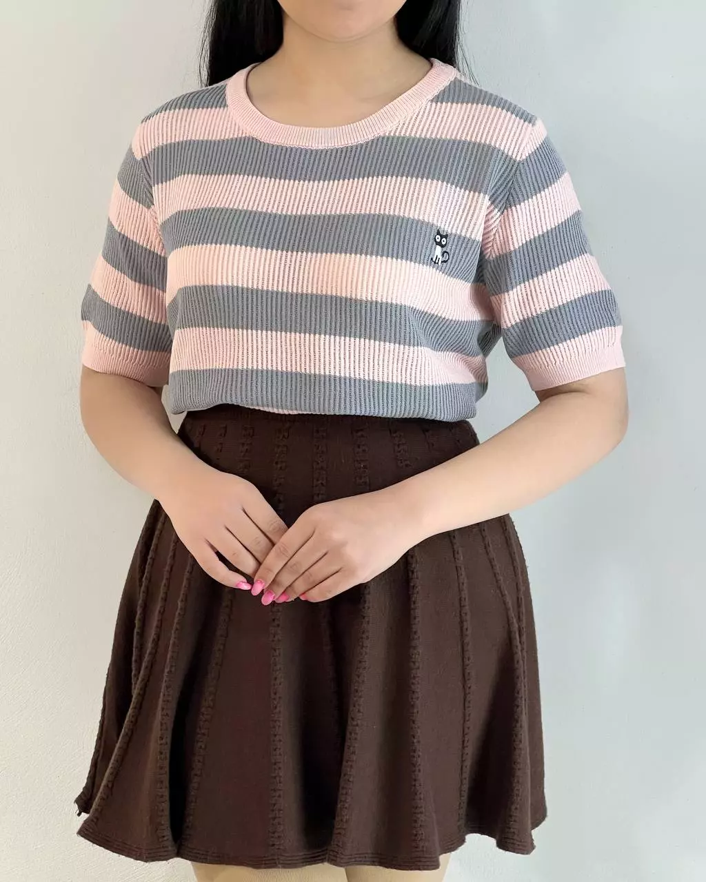 بلوز بافت راه راه گلدوزی شده کد 5531