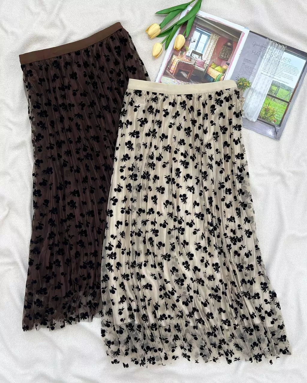 دامن گل مخملی کد 5553
