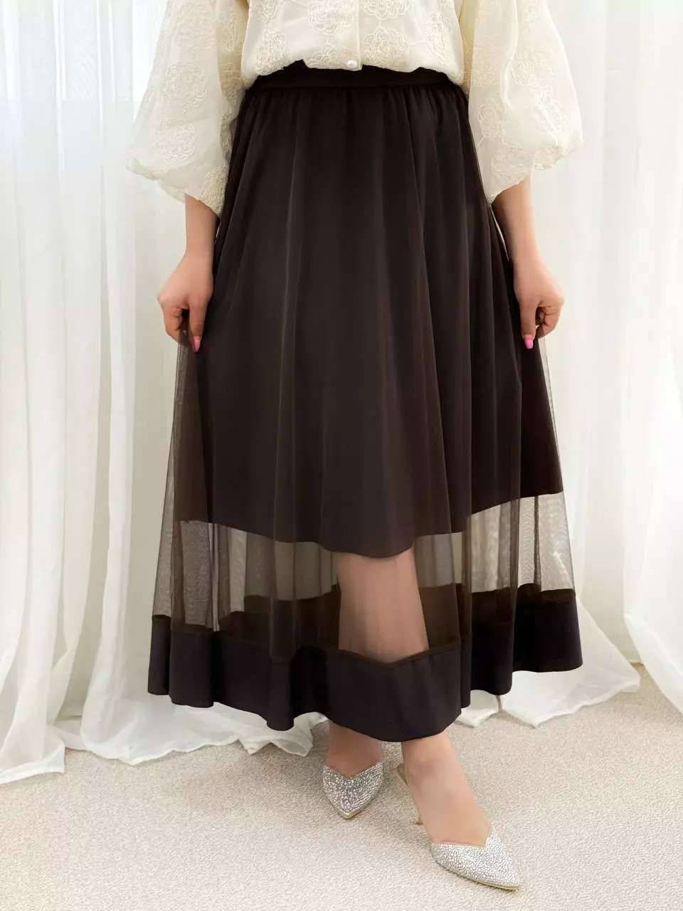 دامن توری ساده کد 5556